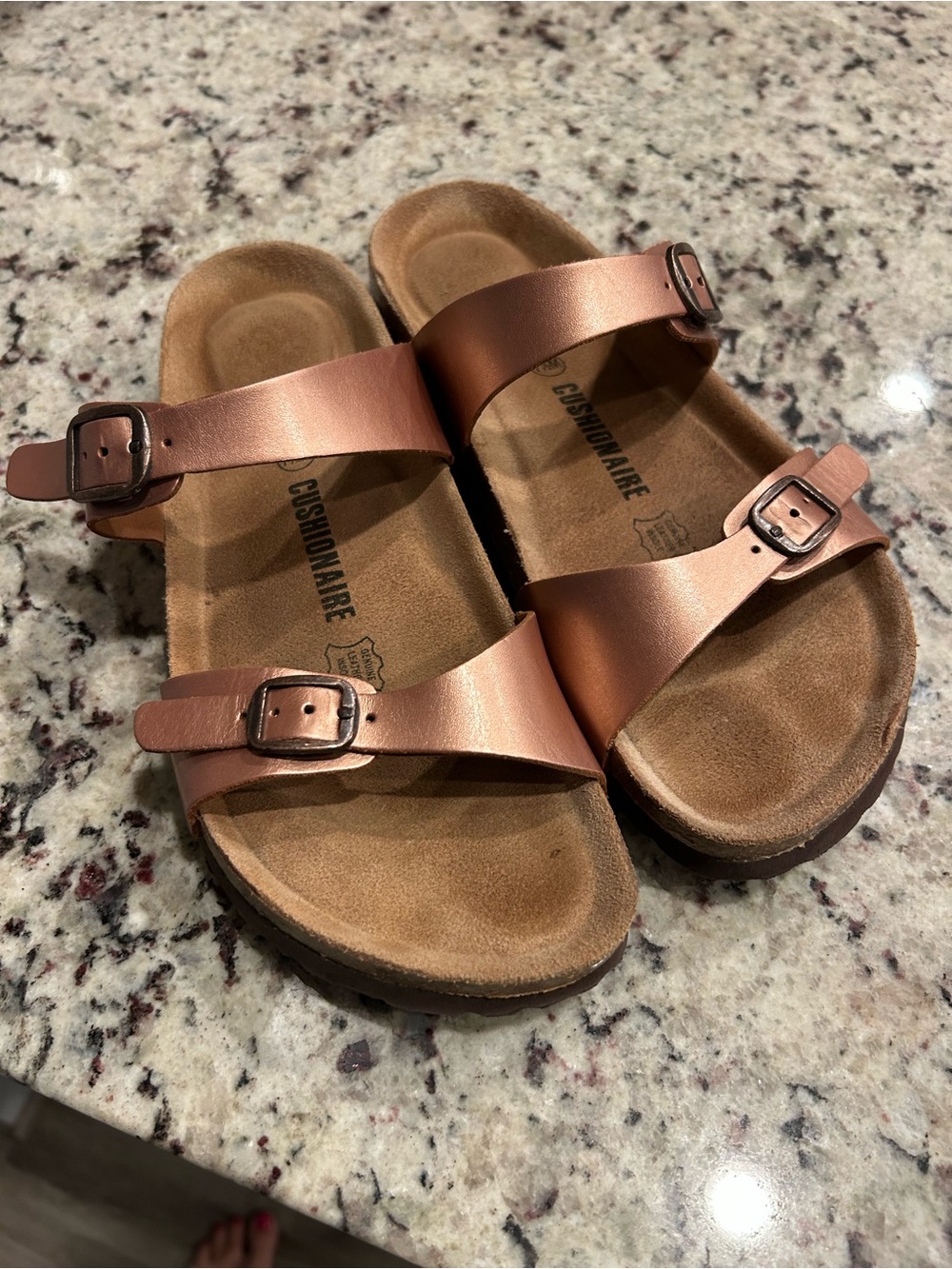 Women’s Cushionaire Rose Gold Double Buckle Sandals size 7.5